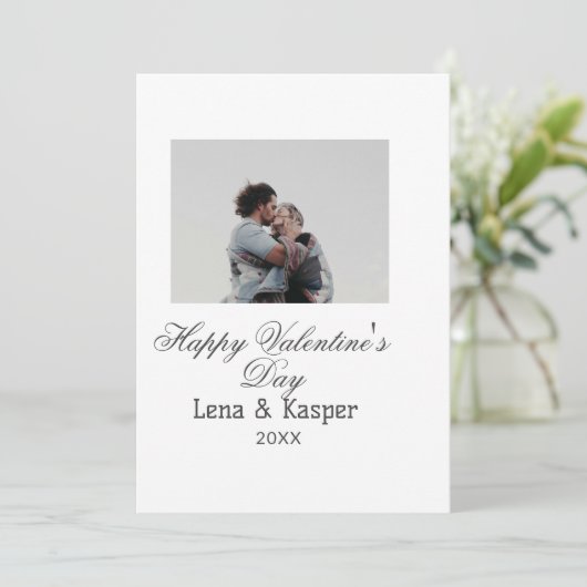 Happy Valentine's day couple photo modern simple t (Standing Front)