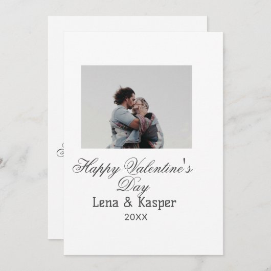 Happy Valentine's day couple photo modern simple t (Front/Back)