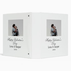 Happy Valentine's day couple photo modern simple t 3 Ring Binder