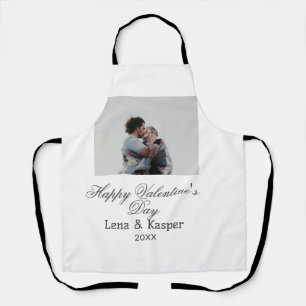 Happy Valentine's day couple photo modern simple t Apron
