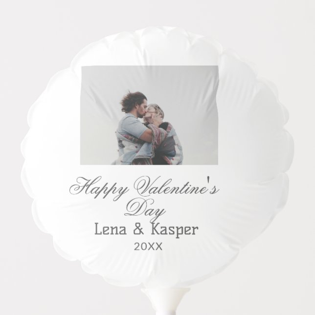 Happy Valentine's day couple photo modern simple t Balloon (Front)