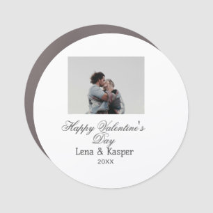 Happy Valentine's day couple photo modern simple t Car Magnet