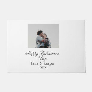 Happy Valentine's day couple photo modern simple t Doormat
