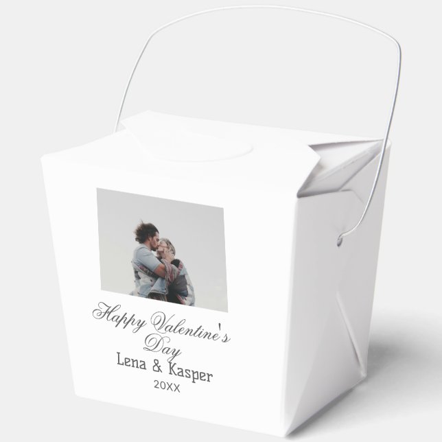 Happy Valentine's day couple photo modern simple t Favor Boxes (Front)