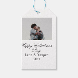 Happy Valentine's day couple photo modern simple t Gift Tags