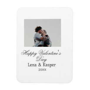 Happy Valentine's day couple photo modern simple t Magnet