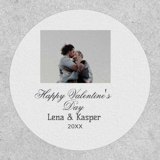 Happy Valentine's day couple photo modern simple t Patch (Front)