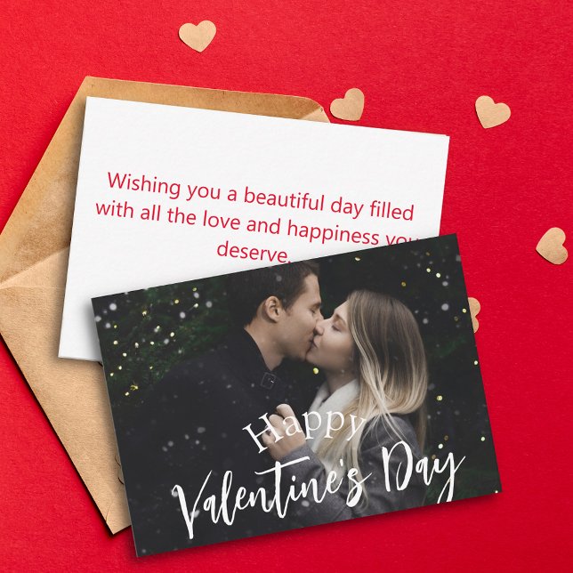 happy valentines day couple photo stylish note card (Creator Uploaded)