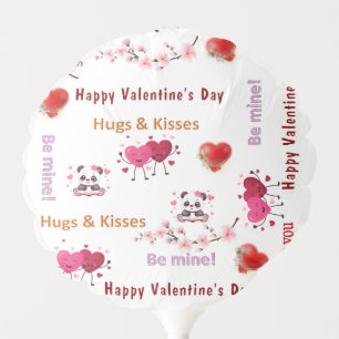 Happy Valentine's Day Couple Red Hearts Balloon