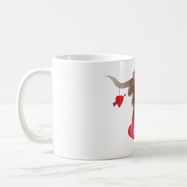 Happy Valentines Day Cow Coffee Mug (Left)