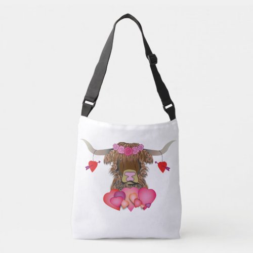 Happy Valentines Day Cow Crossbody Bag