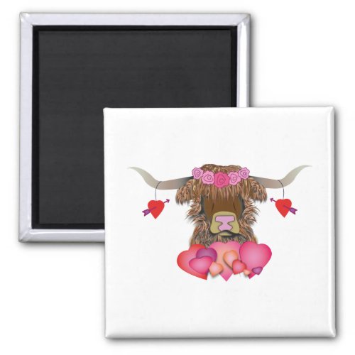 Happy Valentines Day Cow Magnet