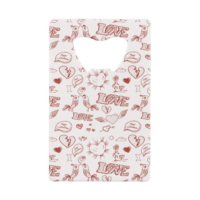 Happy Valentine's Day Credit Card Bottle Opener (Front)