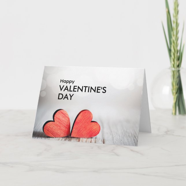 Happy Valentine's Day Custom Branded Folded  Card (Front)