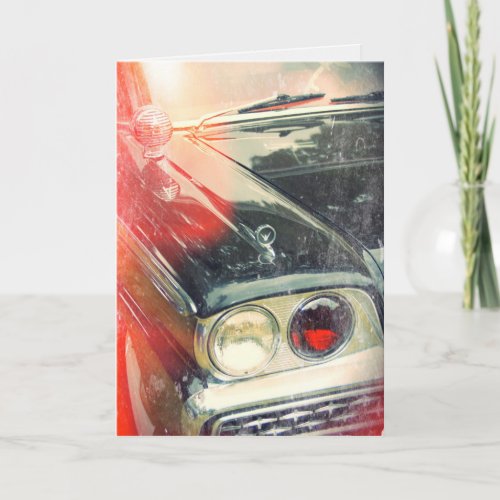 Happy Valentines Day CUSTOM Classic Car Red Card
