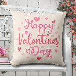 Happy Valentine's Day Custom Color Throw Pillow<br><div class="desc">Happy Valentine's Day Custom Color Throw Pillow. Click EDIT USING DESIGN TOOL, then click EDIT BACKGROUND to change the background color. You can choose the background color both for front side and for back side. You can also TRANSFER this DESIGN on other Zazzle products and adjust it to fit most...</div>