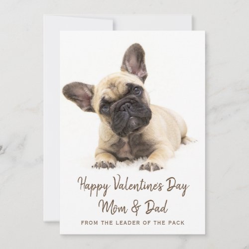 Happy Valentines Day Custom French Bulldog Photo Holiday Card