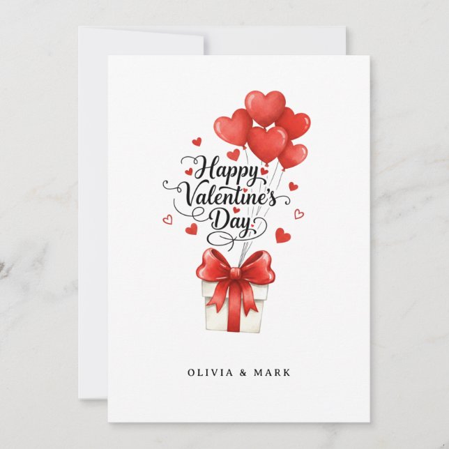 Happy Valentines Day Custom love gift  Holiday Card (Front)