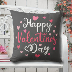 Happy Valentine's Day Custom Names Color Throw Pillow at Zazzle