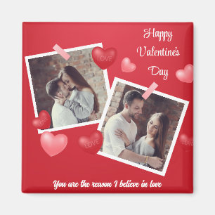 Happy Valentine's Day Custom Photo and Text Magnet