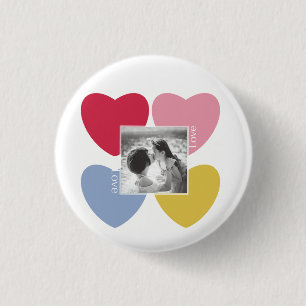 Happy valentine's day - custom photo collage  button