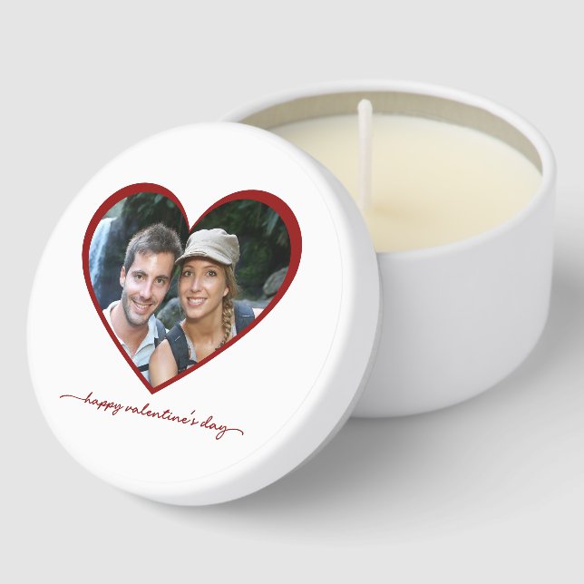 Happy Valentines Day Custom Photo Mini Candle Favors (Corner)