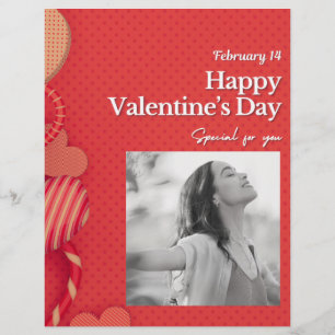 Happy valentine's day Custom Photo Red Hearts Letterhead