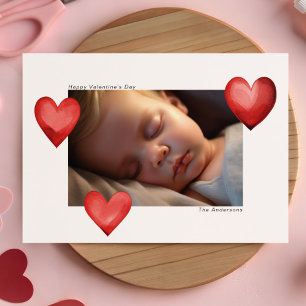 Happy Valentine's Day Custom Photograph Modern Holiday Card