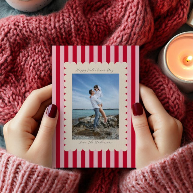 Happy Valentine's Day Custom Photograph Modern Holiday Card (Creator Uploaded)