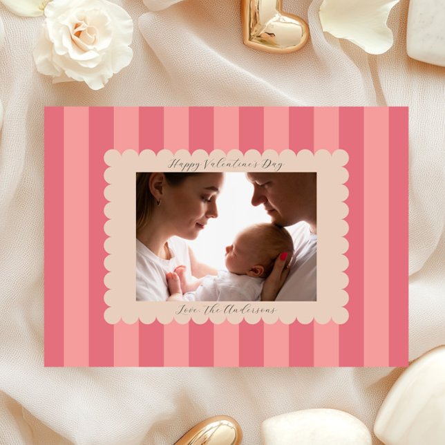 Happy Valentine's Day Custom Photograph Modern Holiday Card (Creator Uploaded)