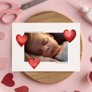 Happy Valentine's Day Custom Photograph Modern Holiday Postcard