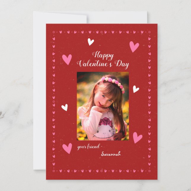 Happy Valentine's Day Customizable Thank You Card (Front)