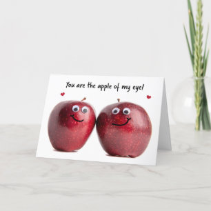 Happy Valentines Day Cute Apple Couple Humor Holiday Card