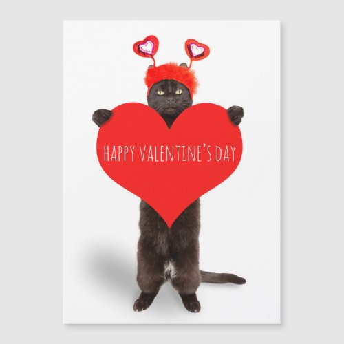 Happy Valentines Day Cute Cat Holding Heart Humor