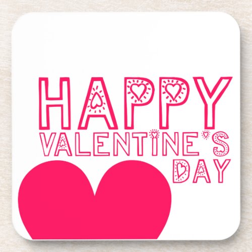 Happy Valentines day Cute Coaster
