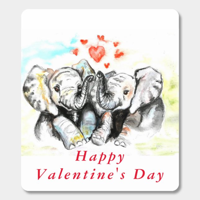 Happy Valentine's Day - Cute Elephants - Romantic Breath Savers® Mints (Sticker)