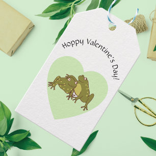 Happy Valentines Day Cute Frogs In Love Gift Tags