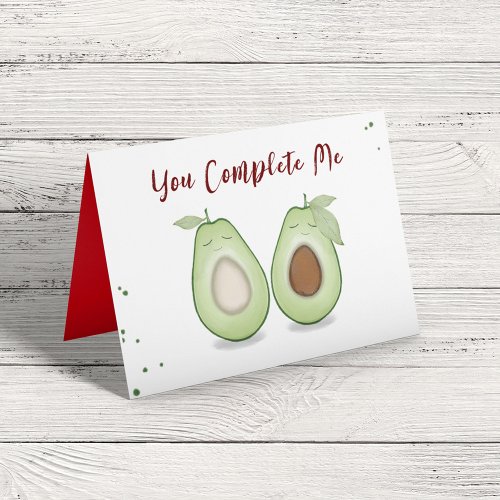 Happy Valentines Day Cute Funny Simple Avocados Card