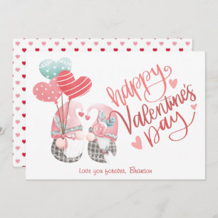 Happy Valentine's Day Cute Gnome Couple Valentine Note Card