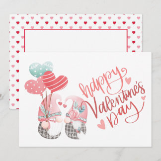 Happy Valentine's Day Cute Gnome Photo Valentine Note Card