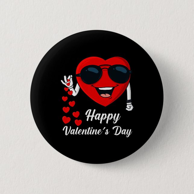 Happy Valentines Day Cute Heart Bae Fun Salting He Button (Front)