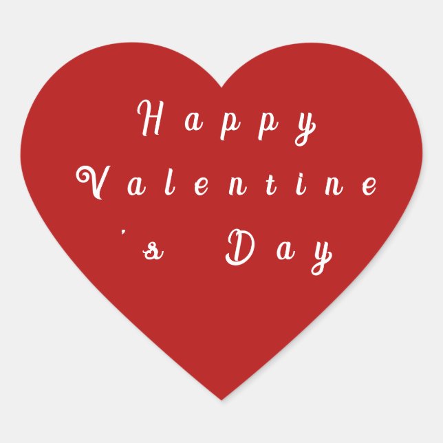Happy Valentine's Day, cute Love saying Heart Sticker (Front)