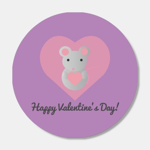 Happy Valentines Day Cute  Mouse Holding a Heart Hersheys Kisses