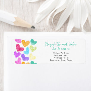 Happy Valentines Day Cute Pastel Hearts Custom Label