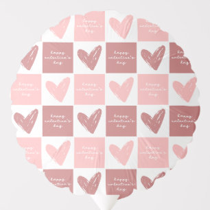Happy Valentine's Day Cute Pink Hearts Pattern Balloon
