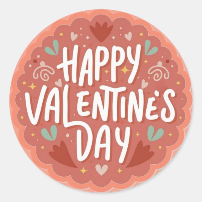 Happy Valentine's Day Cute Playful Sticker (Front)