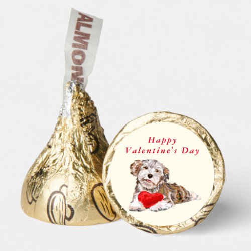 Happy Valentines Day _ Cute Puppy with Heart Hersheys Kisses