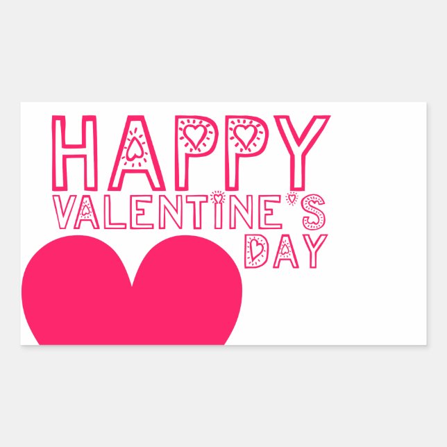 Happy Valentine's day Cute R Sticker (Front)