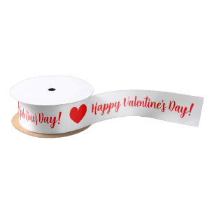 Happy Valentine's Day cute red heart gift ribbon