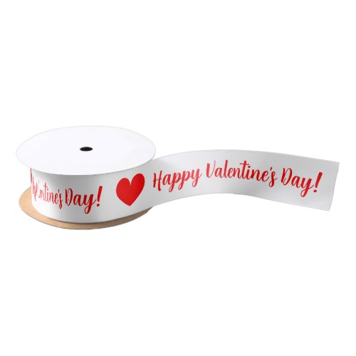 Happy Valentines Day cute red heart gift ribbon